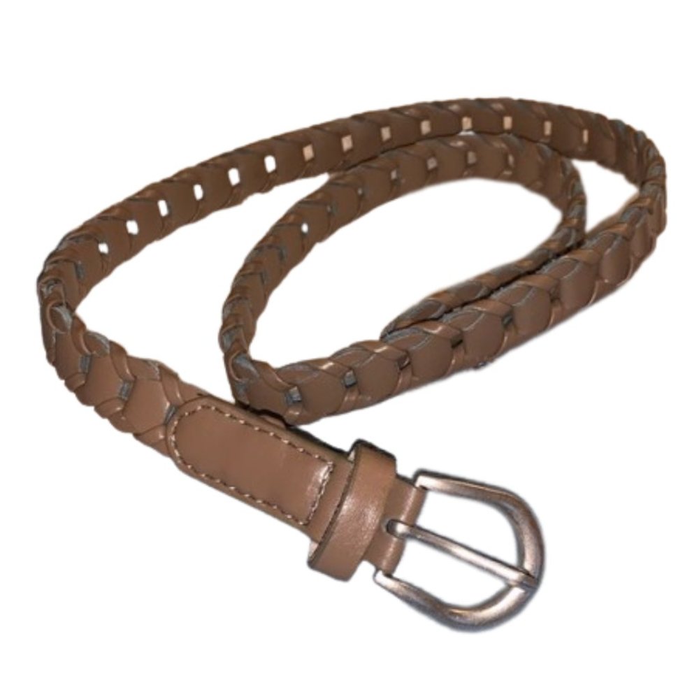 Woven Faux Leather Belt
